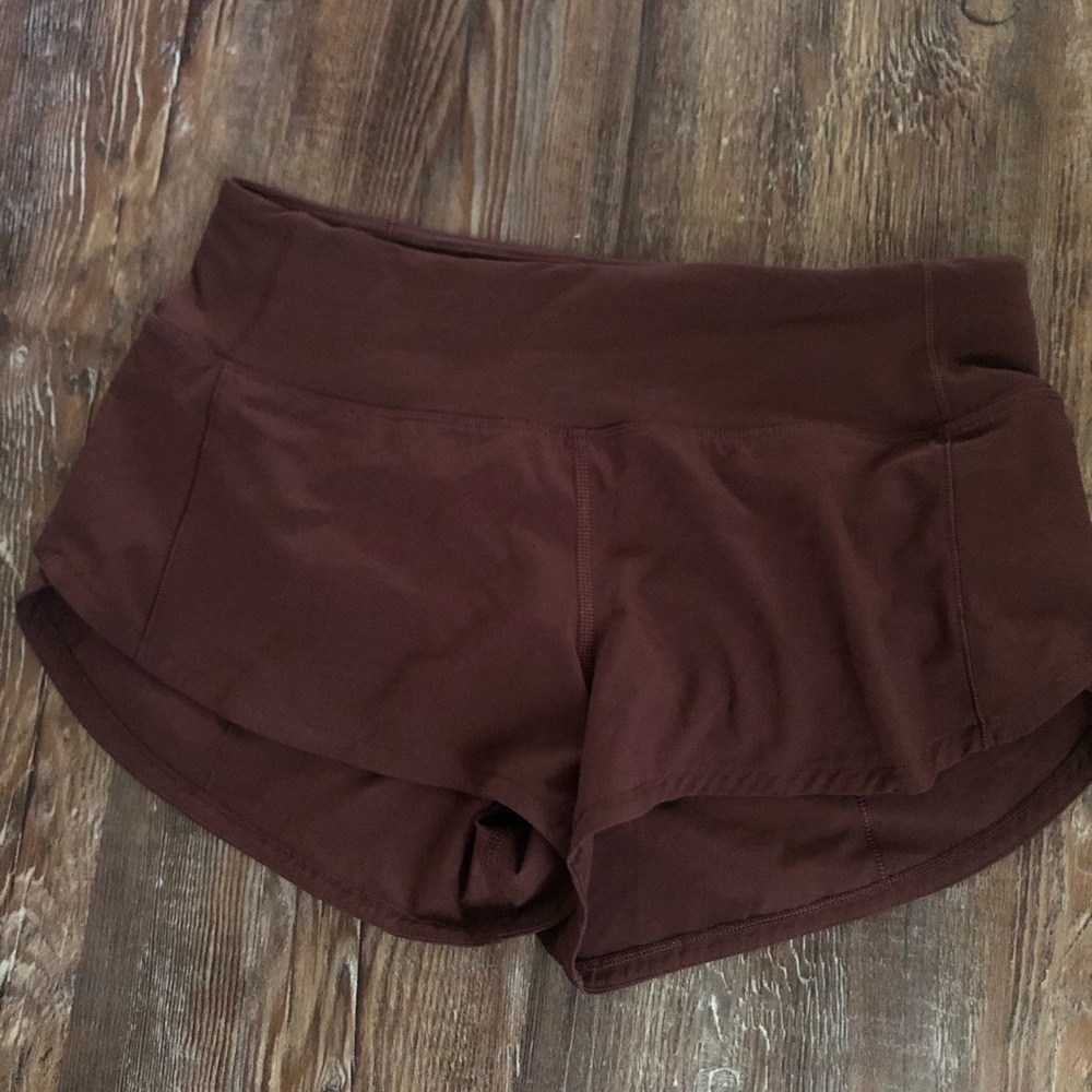 Lululemon size 2 speed up shorts regular earth brown